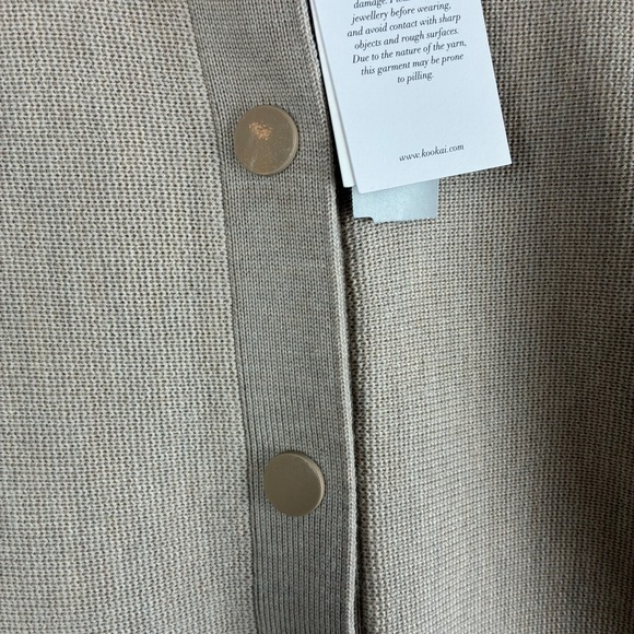 NWT Kookai Dalton Crew Cardigan AU 8/ US 4 100% Tan Wool Quiet Luxury Soft Girl - Picture 7 of 16